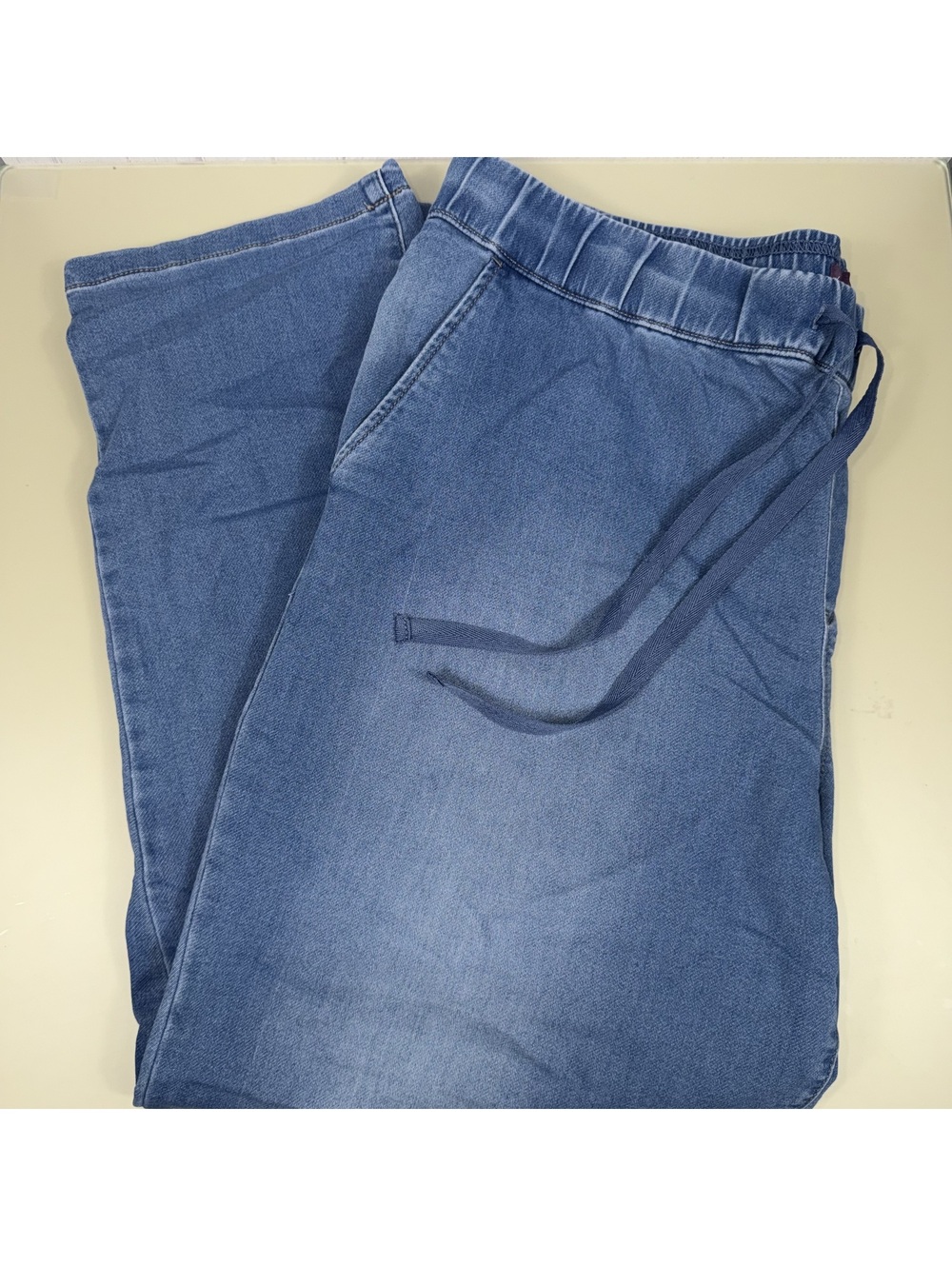 Gloria Vanderbilt Women’s Pull-On Straight Leg Jeans XXL Blue Drawstring Stretch